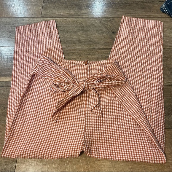 Free People Pants - Free People Cottagecore Red and White Gingham High Rise Retro Pin Up Pants C7